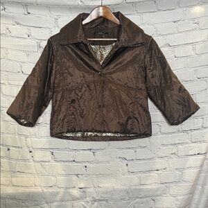 Lior Paris Padded Brown Cropped Jacket Size Medium Excellent Condition